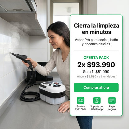 VaporPro 2500W™ — Grasa y manchas fuera sin químicos