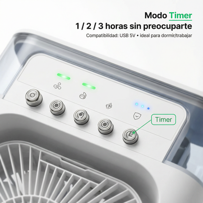 AuraBreeze™ 3-en-1 — Aroma y brisa relajante