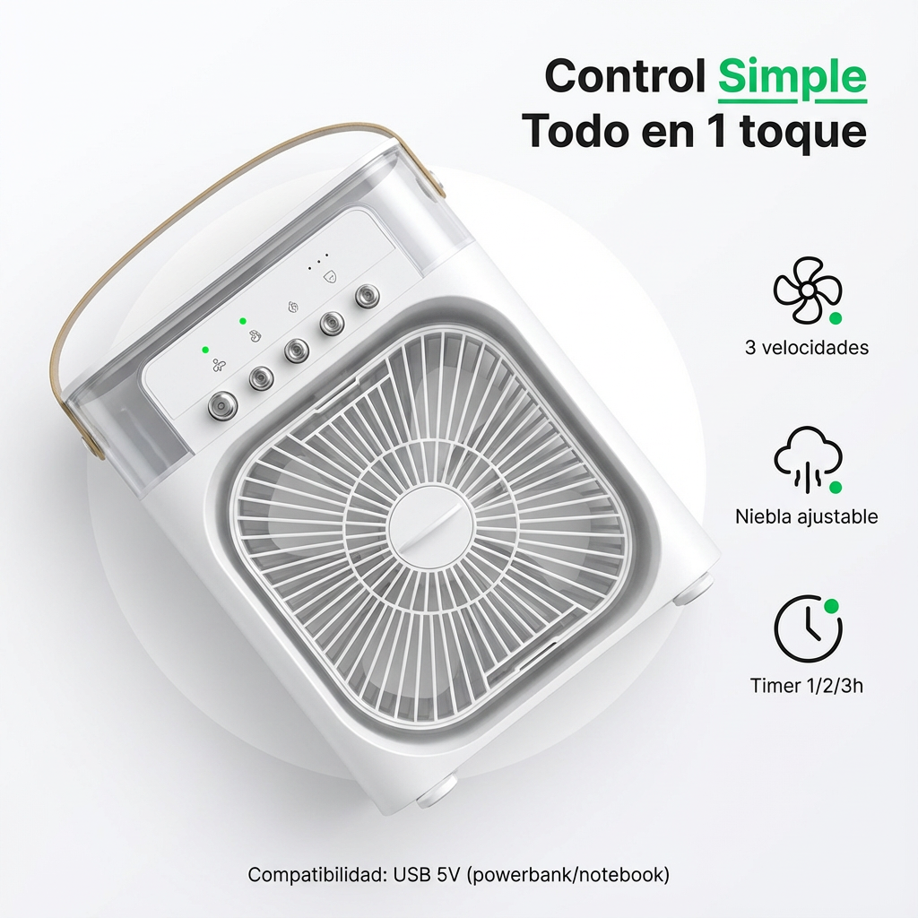 AuraBreeze™ 3-en-1 — Aroma y brisa relajante